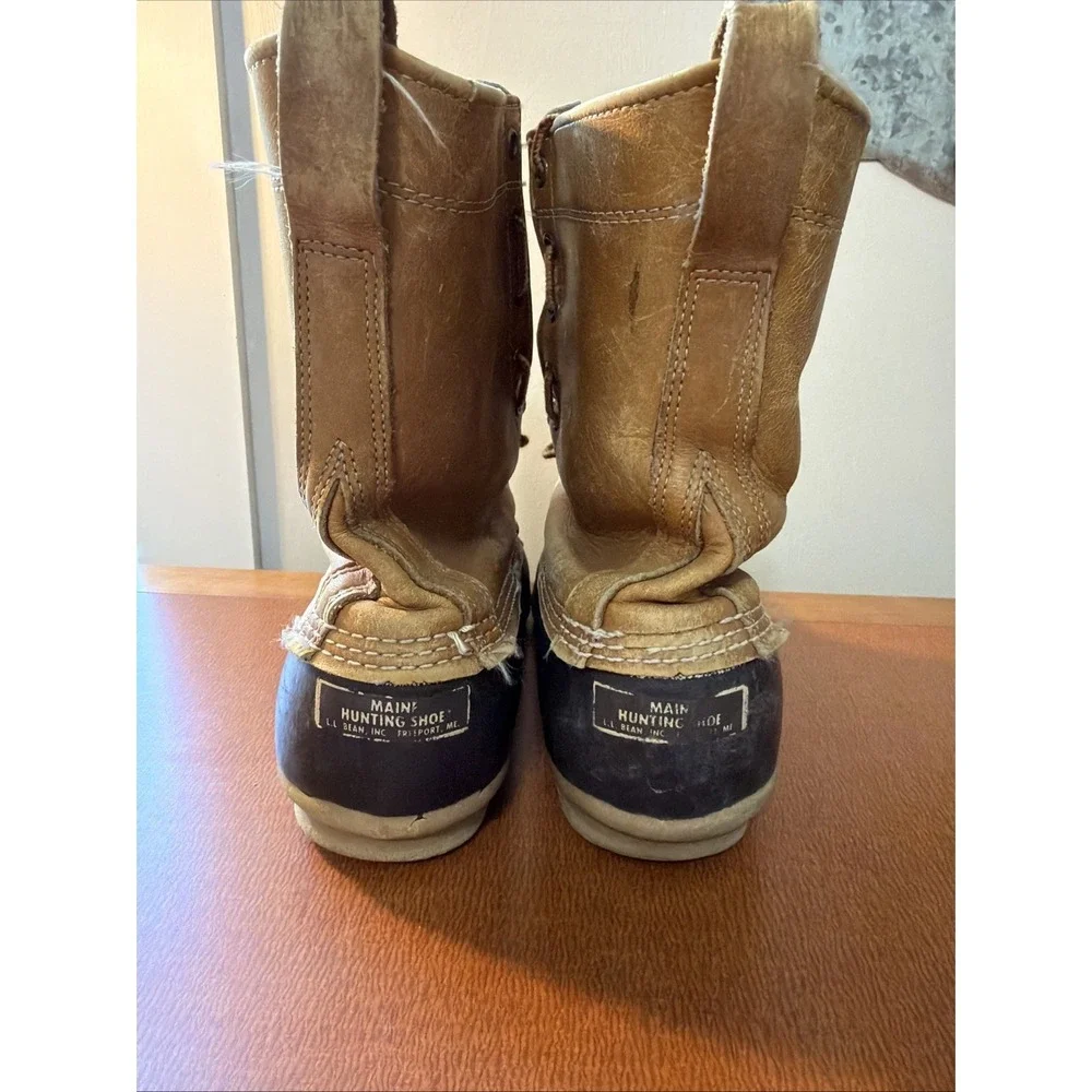 Vtg LL Bean Duck Boots Soze 12 Old Tags Mid Calf USA